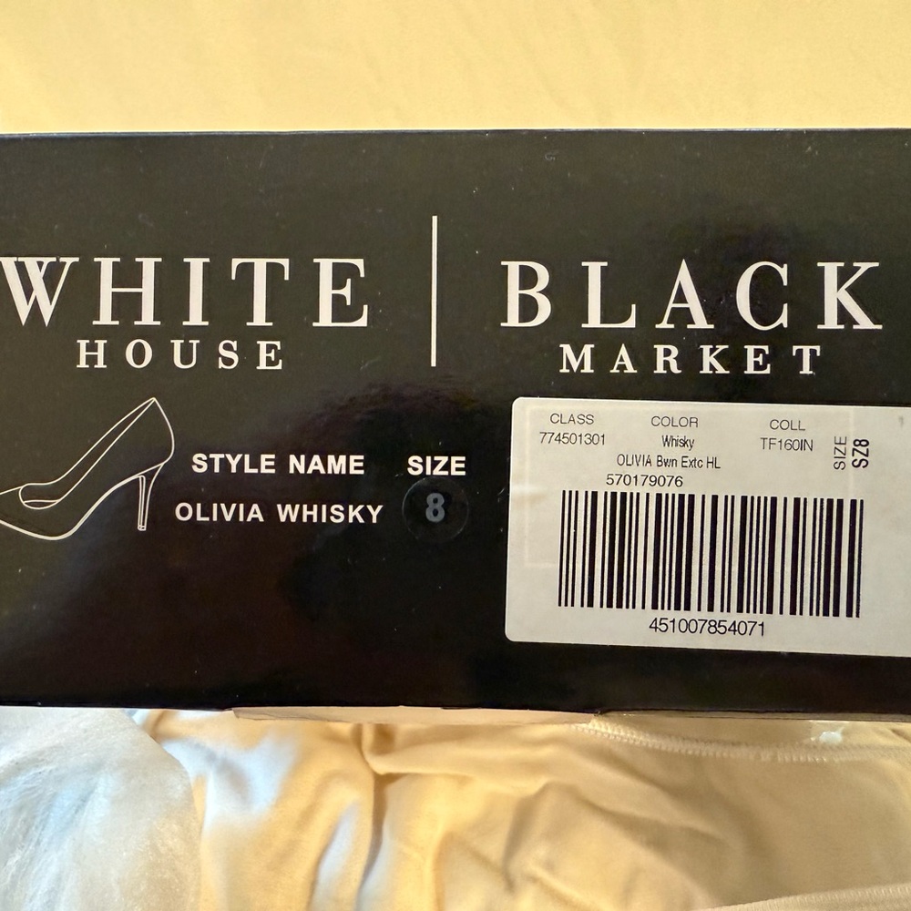 White House Black Market Olivia Whisky Heels, Brown - Size 8 - Picture 5 of 6